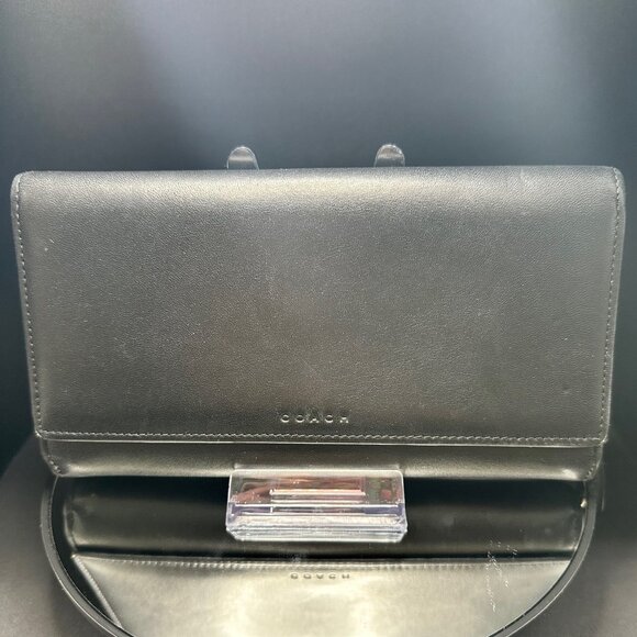 Coach Lambskin Leather Zip Long Wallet with Snap - EUC - Picture 1 of 9